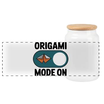  Origami Mode On Papierfalten Spruch Für Origami - Panorama Keksdose mit Holzdeckel - Weiß - Vorne