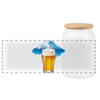 Biergipfel Panorama - Panorama Keksdose mit Holzdeckel - Weiß - Vorne