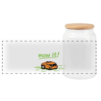 I'm sexy and I mow it – Lustiger Rasen Spruch - Panoramic Cookie Jar with Wooden Lid - white - Front