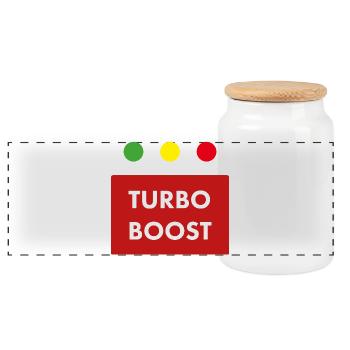 Turbo Boost Retro-Text - Panorama Keksdose mit Holzdeckel - Weiß - Vorne