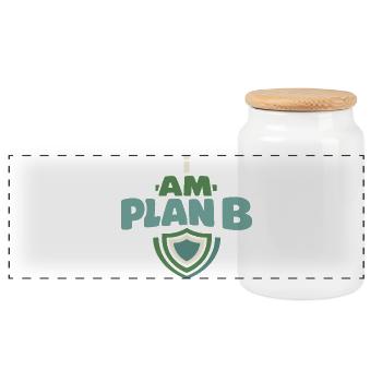 Planificateur d’urgence pour la Provision Familiale - Boîte à biscuits avec couvercle en bois - blanc - Devant