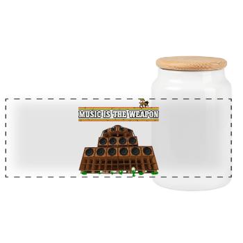 Dub Reggae Music - Panorama Keksdose mit Holzdeckel - Weiß - Vorne