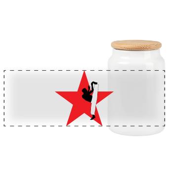 Capoeira - Combat - Danse - Boîte à biscuits avec couvercle en bois - blanc - Devant