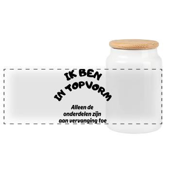 Pour tous les personnes âgées qui sont presque en pleine forme # - Boîte à biscuits avec couvercle en bois - blanc - Devant