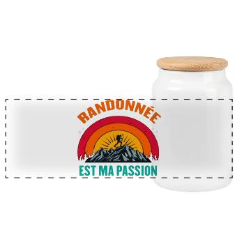 Hiking is my passion – Mountain T-shirt - Panoramic Cookie Jar with Wooden Lid - white - Front