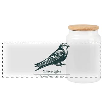 Silhouette Rapide | Ornithologie | Dessin - Boîte à biscuits avec couvercle en bois - blanc - Devant
