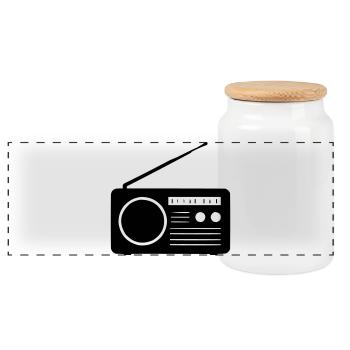 Rétro Radio Design - Boîte à biscuits avec couvercle en bois - blanc - Devant