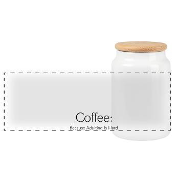 Coffee Because Murder Is Wrong - Panoramic Cookie Jar with Wooden Lid - white - Front