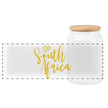 South Africa Heart Women's Love South Africa - Panoramic Cookie Jar with Wooden Lid - white - Front