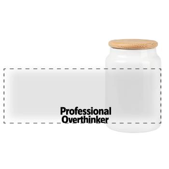 Professional Overthinker Minimalist - Panorama Keksdose mit Holzdeckel - Weiß - Vorne