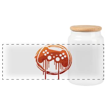 Retro style game - Panorama Keksdose mit Holzdeckel - Weiß - Vorne