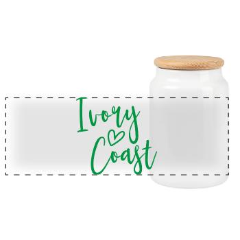 Ivory Coast Heart Women's Love Ivory Coast - Panorama Keksdose mit Holzdeckel - Weiß - Vorne