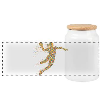 Diction de la fille de handball - Boîte à biscuits avec couvercle en bois - blanc - Devant