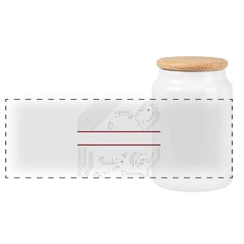 Lignes droites au lieu de courbes - Boîte à biscuits avec couvercle en bois - blanc - Devant