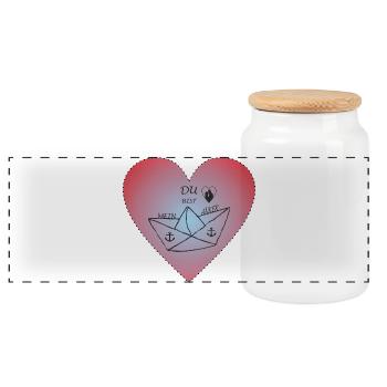 Ancre du navire des amoureux du cœur - Boîte à biscuits avec couvercle en bois - blanc - Devant