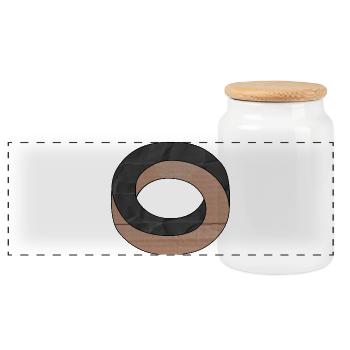 Optical Illusion Circle - Panoramic Cookie Jar with Wooden Lid - white - Front