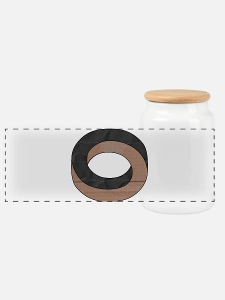 Optische Illusion Kreis - Panorama Keksdose mit Holzdeckel - Weiß
