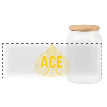 Card Game Spades of Spades Playing Card - Panoramic Cookie Jar with Wooden Lid - white - Front