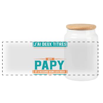 I have two titles Papa and Grandpa Gift idea - Panoramic Cookie Jar with Wooden Lid - white - Front
