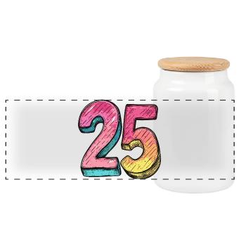 25 Nombre Coloré - Boîte à biscuits avec couvercle en bois - blanc - Devant