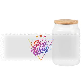 Stay wild - Panoramic Cookie Jar with Wooden Lid - white - Front