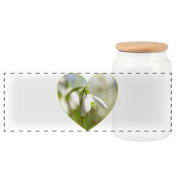 Conception du Cœur du Perce-Neige - Boîte à biscuits avec couvercle en bois - blanc - Devant