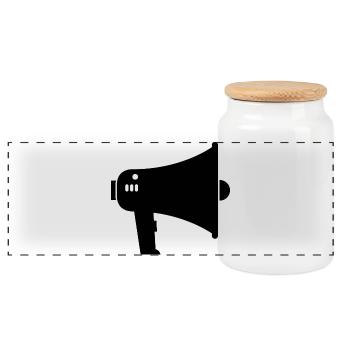 megaphone - Panoramic Cookie Jar with Wooden Lid - white - Front