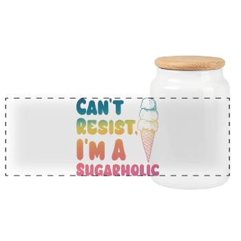 Kann dem Sugarholic Cream Gradient nicht widerstehen - Panorama Keksdose mit Holzdeckel - Weiß - Vorne