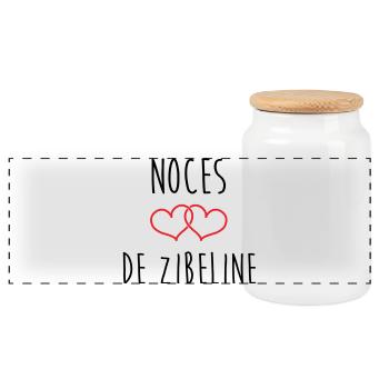 Noces de Zibeline 54 ans de mariage - Boîte à biscuits avec couvercle en bois - blanc - Devant