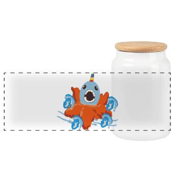 Poisson-licorne - Boîte à biscuits avec couvercle en bois - blanc - Devant