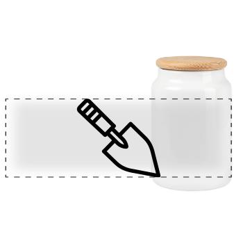 Trowel - Panoramic Cookie Jar with Wooden Lid - white - Front
