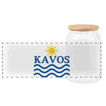 KAVOS Coastal Sun Waves - Panoramic Cookie Jar with Wooden Lid - white - Front