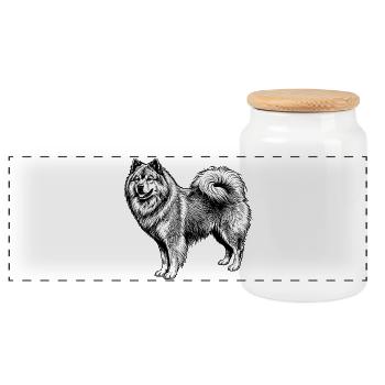 Eurasier | Good Girl - Panorama Keksdose mit Holzdeckel - Weiß - Vorne