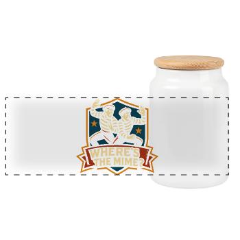 Cirque pour enfants drôles de mime de cirque - Boîte à biscuits avec couvercle en bois - blanc - Devant