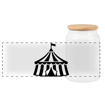 Circus Tent Circus Vintage Grunge - Boîte à biscuits avec couvercle en bois - blanc - Devant