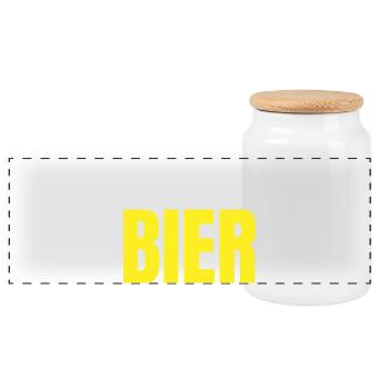 Mehr Bier Frühlingsfest 2026 – Lustiges Bier Fest - Panorama Keksdose mit Holzdeckel - Weiß - Vorne