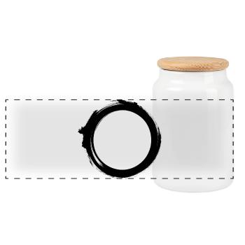 Black Hole Universe Silhouette Minimal Physics - Panoramic Cookie Jar with Wooden Lid - white - Front