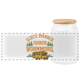 Wohnmobil Humor Shirt für Camper Männer - Panorama Keksdose mit Holzdeckel - Weiß - Vorne
