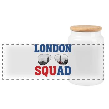 London Squad 2026 - Panorama Keksdose mit Holzdeckel - Weiß - Vorne