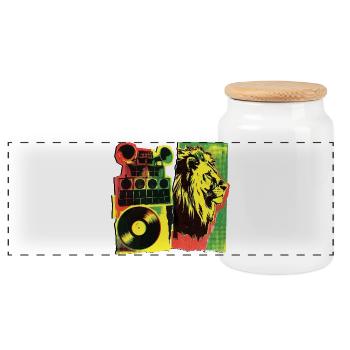 Système de son Roots Reggae - Boîte à biscuits avec couvercle en bois - blanc - Devant
