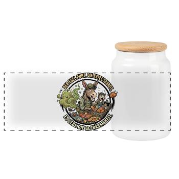 Gefräßigkeit - Panorama Keksdose mit Holzdeckel - Weiß - Vorne