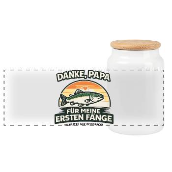 Merci, papa, pour mes premières prises rétro - Boîte à biscuits avec couvercle en bois - blanc - Devant