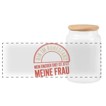 Rentner Bin Im Ruhestand Pensionär Kollege Rente - Panorama Keksdose mit Holzdeckel - Weiß - Vorne