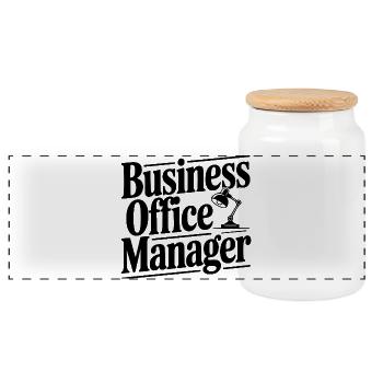 Responsable du bureau commercial - Boîte à biscuits avec couvercle en bois - blanc - Devant