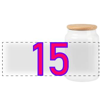 15. 15 ANS. 15e ANNIVERSAIRE. ANNIVERSAIRE 15 ANS. - Boîte à biscuits avec couvercle en bois - blanc - Devant