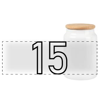 15. 15 ANS. 15e ANNIVERSAIRE. ANNIVERSAIRE 15 ANS. - Boîte à biscuits avec couvercle en bois - blanc - Devant