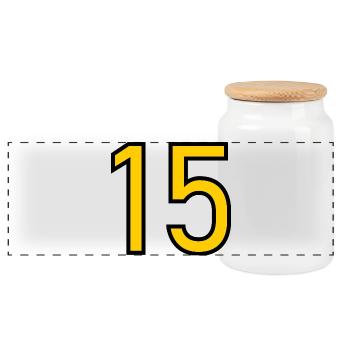 15. 15 ANS. 15e ANNIVERSAIRE. ANNIVERSAIRE 15 ANS. - Boîte à biscuits avec couvercle en bois - blanc - Devant