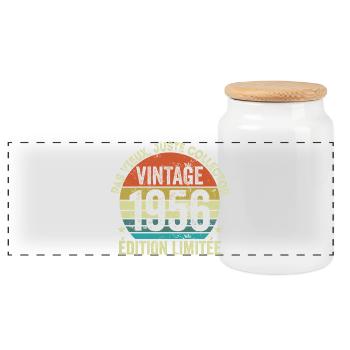 Vintage 1956 Édition Limitée Cadeau Anniversaire - Boîte à biscuits avec couvercle en bois - blanc - Devant