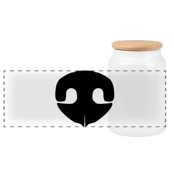 Dog nose - Panoramic Cookie Jar with Wooden Lid - white - Front