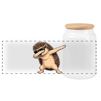 Éponge du hérisson - Boîte à biscuits avec couvercle en bois - blanc - Devant